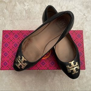 Tory Burch Raleigh ballet flats black leather 7
